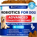 Probiotics for Dogs - Support Gut Health, Itchy Skin, Allergies, Immunity, Yeast Balance - Dog Probiotics and Digestive Enzymes with Prebiotics - Reduce Diarrhea, Gas - 120 Probiotic Chews for Dogs