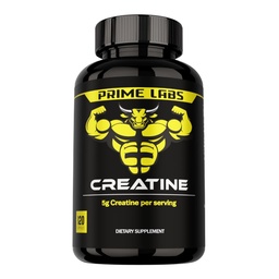 Prime Labs Creatine Monohydrate Capsules - 5g (5000mg) - Muskeltillväxt, återhämtning, hjärnfunktion - för män och kvinnor - 120 greve
