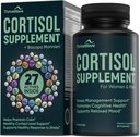 Cortisol Supplements for Women & Men - Bacopa Monnieri, Lemon Balm, Ashwagandha with 5 HTP, GABA, L-Theanine Supplement - Stress & Mood Support for Adults - Happy Pills for Nerve Calm - 60 Capsules