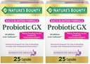 Naturens Bounty Probiotic GX, hjälper till med yrkesgas och uppblåsthet, kosttillskott, matsmältningshälsa, 25 kapslar (Pack of 2)