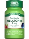 Naturens Sanning Melatonin 3mg Snabbupplösta tabletter | 180 greve | Naturbär smak | Vegan, icke-GMO & Gluten fri tillägg