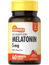 Sundance Melatonin 5mg Snabbupplösta tabletter | 60 greve | Natural Berry Flavor | Vegetarian, icke-GMO och Gluten fri tillägg