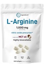 Micro Ingredients L-Arginine 1000mg med MCT Oil, 300 Softgels | Nitric Oxide Precursor * för Män & Kvinnor | Extra Strength Amino Acid Formel för Daglig Wellness | Non-GMO, Gluten Free, No Soy