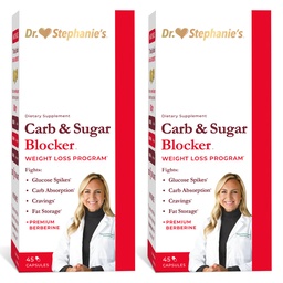 Dr Stephanie's Mealtime Carb & Sugar Blocker - Minska Digested Carbs & Sugars, Stimulant-Free (2 Pack)