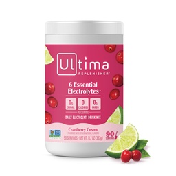 Ultima Replenisher Daily Electrolyte Powder Drink Mix - Sugar Free - Cranberry Cosmo, 90 Servings - Hydration Powder med 6 Key Electrolytes och Trace Minerals - Keto Friendly, Non-GMO
