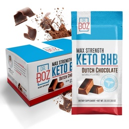 Dr Boz - Keto BHB Powder - Nederländsk choklad, 20 Sachets - Öka energi och minska begär - Max Styrka kosttillskott - USA Made - 11.7oz (332g)