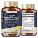 Totaria Brain Supplements for Memory and Focus, Brain Health med L-Tyrosine, Alpha GPC, Ginkgo Biloba, Bacopa Monnieri, Nootropic Cognitive Support - Non-GMO, Gluten Free (120 grejer)