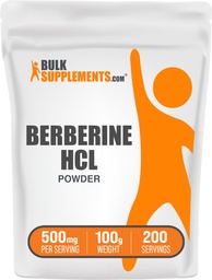 BulkSupplements.com Berberine HCl Powder - Berberine Supplement, Berberine Powder - Gluten Free, 500mg per Servering, 100g (3,5 oz) (Pack av 1)