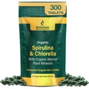 Biogenesis Organic Spirulina, Chlorella & Marine Plant Minerals - 300 greve (200 mg) | Australian Grown Algae Superfood | Stöd energi & immunitet | Vegan Mini tabletter