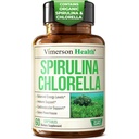 Organiska Spirulina och Chlorella Capsules - Spirulina Capsules med Chlorella Powder för Immune, Antioxidant & Energy Support. Nutritious Super Green. Vegan & Non-GMO. Tredje part testade. 60 Caps