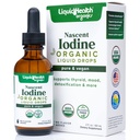 LIQUIDHEALTH USDA Organic Nascent Iodine Liquid Drops, Pure Iodine Supplement for Thyroid & Immune Support, Energy Supplement - Made in USA, Vegan, Colorless, Tasteless Tincture (2 oz)