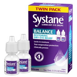 Systane Balance Lubricant Eye Drops, Restorative Formula, Twin Pack, 0,33 Fl Oz (Pack of 2)