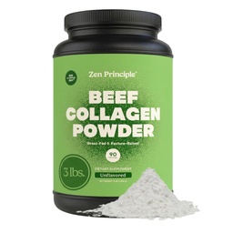 Zen Principle Grass-Fed Agglomerated Hydrolyzed Collagen Peptides 3 lb Anti-Aging Proteinpulver för hälsosamt hår, hud och gemensamma. Paleo och Keto Friendly, GMO och Gluten Free, Pasture-Raised Bovine.
