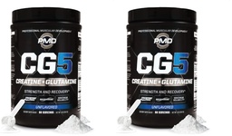 PMD Sports CG5 Premium Creatine & L Glutaminpulver, Power Recovery, Bygg Lean Muscle, Öka träningsprestandan, Maximal Styrka Pre Workout & Post Workout, Unflavored, 60 Servings (Pack of 2)