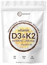 Micro Ingredients Vitamin D3 10,000 IU + K2 MK-7 200 mcg, 180 Softgels with Virgin Coconut Oil | 2-in-1 Vitamins D & K Complex | Extra Strength, Easy to Swallow, Non-GMO, Gluten Free