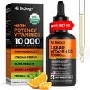 Liquid Vitamin D3 10000 IU (250 mcg) - USDA Organic Vitamin D Drops for Adults & Kids - 100-Day Supply - Vit D3 with MCT Oil for Better Absortion - Bone & Immunity Support, Dental Health*, Made in USA