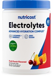 Nutricost Electrolyte Complex Powder (60 portioner, Fruit Punch) - Hydration Supplement Drink Mix med vitaminer och mineraler