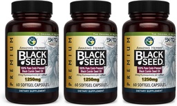 Fantastiska örter Premium Black Seed Oil Capsules - High Potency, Cold Pressed Nigella Sativa Aids in Digestive Health, Immune Support & Brain Function - 60 Count, 1250mg (Pack of 3)