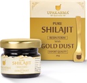 UPAKARMA Pure Shilajit Resin with Gold Dust 20g | Potent 300mg/serving | Extensive Global Sourcing | Potent Ayurvedic Formula with 24 Carat Gold | Lab-Tested Purity | 66 Servings