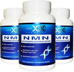 Genex Formulas NMN Supplement 250mg (3 Pack) - 99% Pure Shelf Stabilized Capsules for Increasing NAD Levels, DNA Repair, & Healthy Aging, GMP Certified, 90 Day Supply