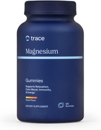 Trace Minerals Magnesium Gummies - Stöder en Calm Mindset - Magnesium Chewables för barn och vuxna - Ben, Digestion, Hjärthälsa och immunstöd - Peach Flavor - 120 greve (120 portioner)