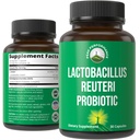 Lactobacillus Reuteri 50 miljarder CFU Probiotics med kliniskt studerade PreticX® XOS Prebiotic - Probiotiska kapslar Supplement för Gut Health och Digestive Support - USA Testad för både kvinnor och män
