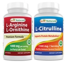 Bästa naturliga L-arginin L-Ornithine - 1000mg & L-Citrulline 1500mg