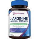 Läkare recept L-arginin 1000mg, maximal dos, kväveoxidproduktion, blodflöde och vaskulär funktion, uthållighet och träningsstöd för män och kvinnor, 120 belagda tabletter