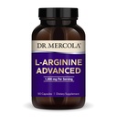 Dr Mercola L-Arginine Advanced, 30 portioner (90 kapslar), 1000 mg per portion, kosttillskott, stöder energiproduktion, icke-GMO