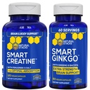 NATURAL STACKS Ginkgo Biloba + Kreatin Monohydrat Bundle - Avancerad Absorption Formel * - Extra Styrka Brain Support * - 180 Totala kapslar