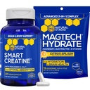 NATURAL STACKS Creatine Monohydrate & Magtech Hydrate Bundle - 2500mg Creatine + 200mg Elemental Magnesium Per Serving - Supports Hydration, Brain Health & Endurance - 44 Total Servings