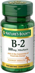 Naturens Bounty Vitamin B-2 100 mg, 100 tabletter (Pack av 12)