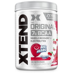 Xtend Original BCAA Powder, 7g BCAAs och 2.5g L-Glutamin för muskelåtervinning Hydration och Lean Muscle, Sugar Free Intra och Post Workout Drink med elektrolyter, Cherry Airheads, 30 portioner