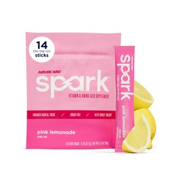 AdvoCare Spark Vitamin & Amino Acid Supplement - Focus & Energy Drink Powder Mix med vitamin A, B-6, C & E - Inkluderar också L-Carnitine & L-Tyrosine - Rosa Lemonade, 14 Stick Packs