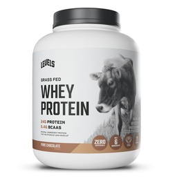Levels Grass Fed Whey Protein Powder, No Artificials, 24G Protein, Pure Chocolate, 5LB