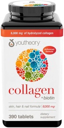 Youtheory Collagen Plus Biotin, 390 tabletter (5 Pack)