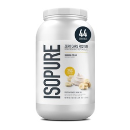 Isopure Zero Carb 100% Pure Whey Isolate Protein Powder, Lactose Free, Gluten Free, Med Vitaminer, Banana Cream, 25g Protein Per Servering, 3 Lbs, 44 portioner (Packaging May Vary)