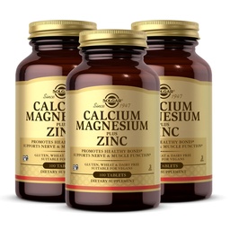 Solgar Calcium Magnesium Plus Zink, 100 tabletter (Pack of 3) - Främjar hälsosamma ben och tänder - Stöder Nerve & Muscle Function - Non-GMO, Vegan, Gluten Free, Dairy Free, Kosher - 100 Total Servings