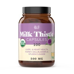 Fullständiga naturliga produkter Ren Organisk Mjölk Thistle Capsules - 500 mg Silymarin Powder 100 Pills