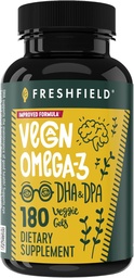 Vegan Omega 3 DHA: Algae Oil, Most Reviewed, Carrageenan Free, Sustainable, Tested, No Heavy Metals, Fish Oil Alt, Plant Based Omega. Stöder hjärta, hjärna, gemensam hälsa w / DPA