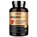 ZEBORA Ubiquinol CoQ10 200mg Softgels, 4-i-1 kraftfull antioxidant för hjärt- och vaskulär hälsa, väsentlig för energiproduktion, Max Absorption Active Form of CoQ10, 120 Softgels