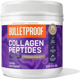 Bulletproof Chocolate Collagen Peptides Powder med MCT Oil, 14.3 Ounces, Grass-Fed Collagen Protein för hud, ben och gemensamt stöd, Pasture Raised, No Added Hormones