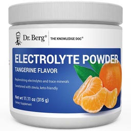 Dr Berg Zero Sugar Hydration Keto Electrolyte Powder - Förbättrad w / 1000 mg kalium & Real Pink Himalayan Salt (NOT Table Salt) - Tangerine smak Hydration Drink Mix Supplement - 50 portioner