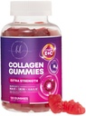 Collagen Peptides Gummies med 2500 mcg Biotin - Hydrolyserad proteintyp I & III Multi Collagen Supplement med vitamin C & Zink - Stöd för hår, hud, naglar, Tasty Pomegranate Flavor - 120 Gummies