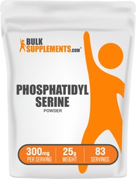 BulkSupplements.com Phosphatidylserine Powder - Phosphatidylserine Supplement, Källa från Soja bönor - 300mg per portion (60mg Phosphatidylserine), 25g (0,88 oz) (Pack av 1)