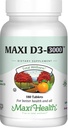 Maxi Health Vitamin D3 3000 IU 75 mcg Vitamin D Supplement for Healthy Bones, Teeth, Immune Support - VIT D3 Supplement Easy to Swallow Non-GMO, Supplement for Men and Women – Kosher (180 Tablets)