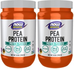 NOW Sports Nutrition, Pea Protein 24 g, Easily Digested, Unflavored Powder, 12-Ounce (Pack of 2)