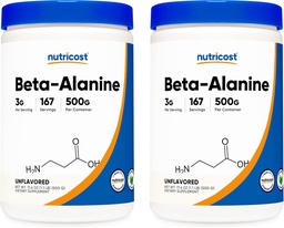 Nutricost Beta Alanine 500 Gram Bottles (2 Pack för 1 KG) - Pure Beta Alanine