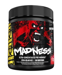 Mutant Madness | Pre Workout Powder Performance och Pump Blend innehåller L-Citrulline, Beta-Alanine, Taurine, L-Tyrosine | 270G (9,52 OZ) 30 Servering | Fruit Punch