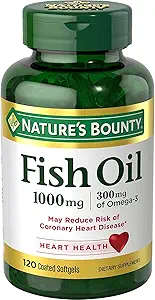 Naturens Bounty Fish Oil 1000 mg, Odorless, 120 Belagda Softgels (Pack of 3)
